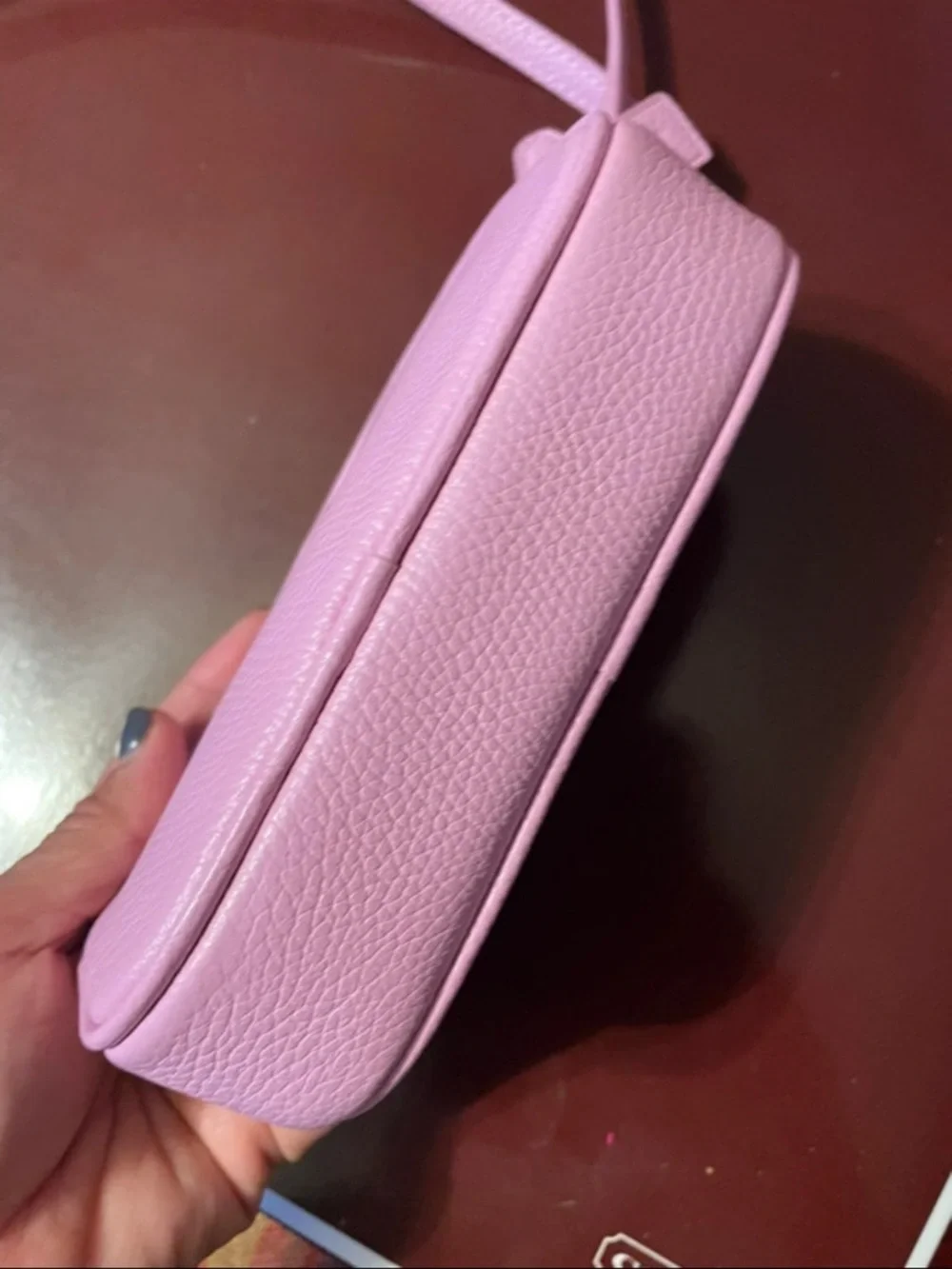 Coach Pink Pebbled Leather Crossbody Camera Bag